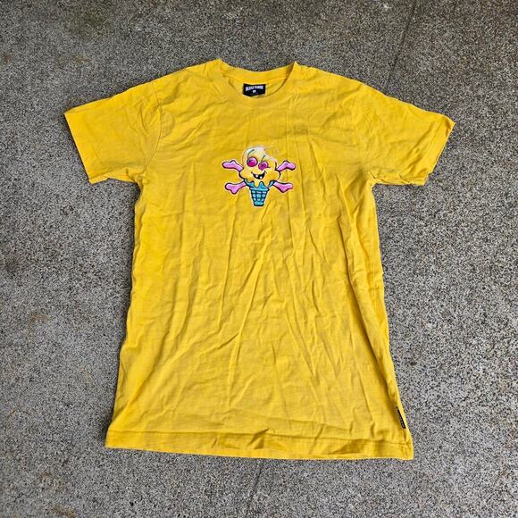 Vtg Y2k ICE CREAM Pastel Cartoon Ice Cream Cone Graphic Print Skate T Shirt S - Picture 1 of 6